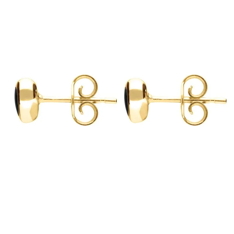 9ct Yellow Gold Whitby Jet Framed Heart Stud Earrings sold by Jura Watches product image thumbnail 2