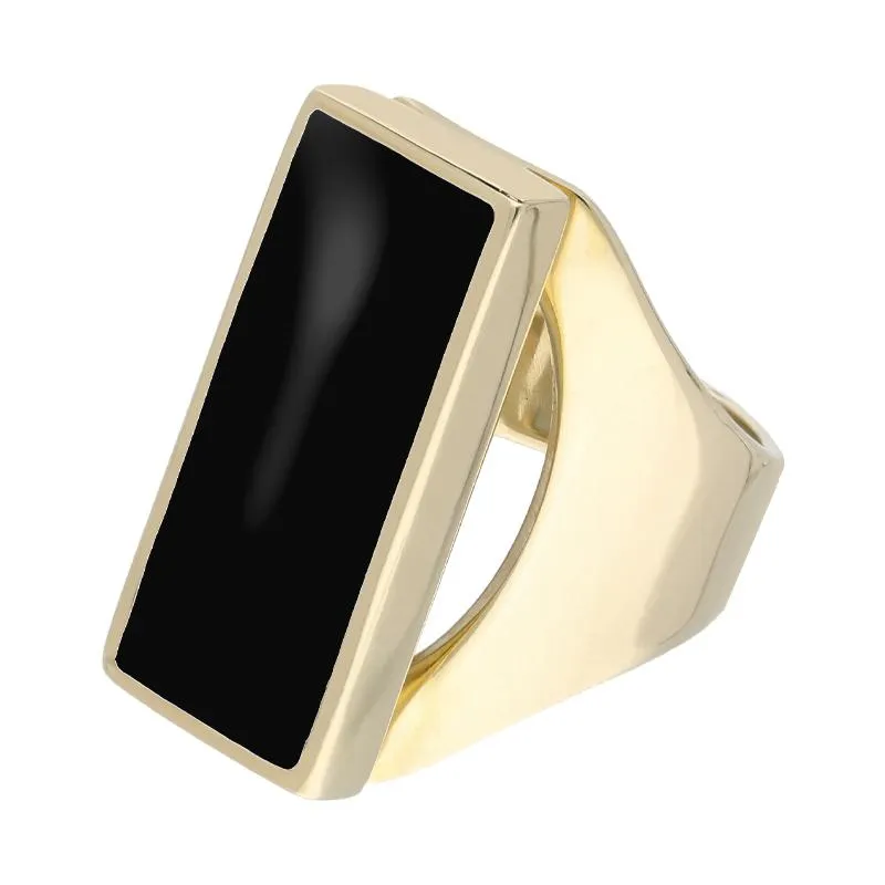 9ct Yellow Gold Whitby Jet Medium Oblong Ring sold by Jura Watches product image thumbnail 2