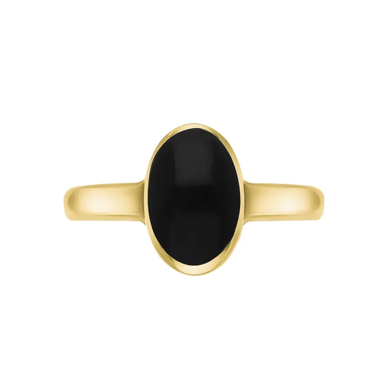 9ct Yellow Gold Whitby Jet Oval Shaped Ring sold by Jura Watches product image thumbnail 3