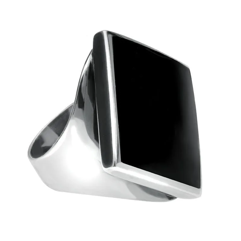 Sterling Silver Whitby Jet Medium Rhombus Ring sold by Jura Watches product image thumbnail 2