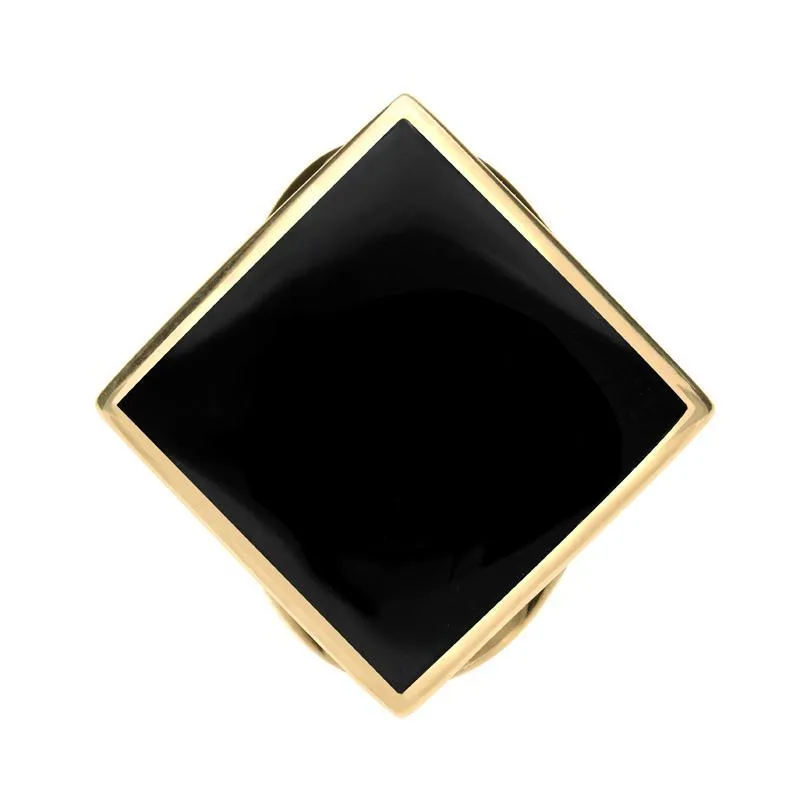 9ct Yellow Gold Whitby Jet Medium Rhombus Ring sold by Jura Watches