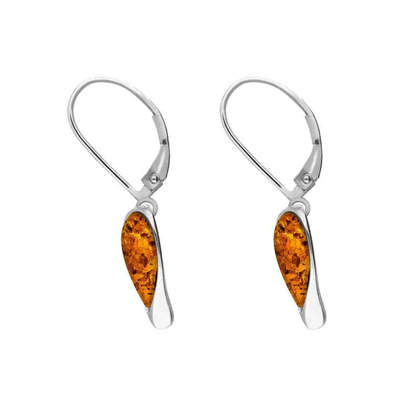 Sterling Silver Amber Heart Drop Earrings sold by Jura Watches product image thumbnail 2