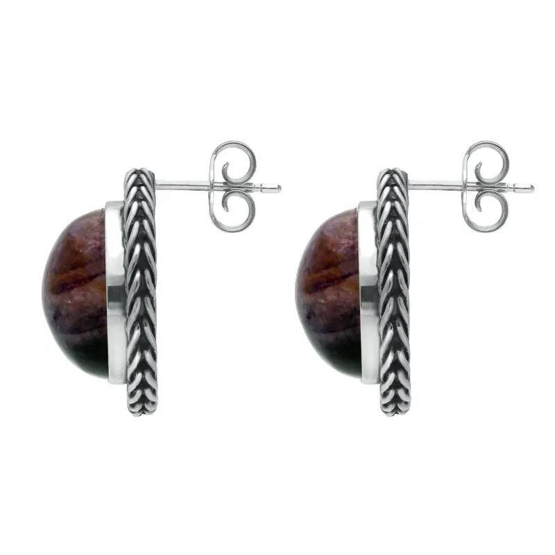 Sterling Silver Blue John Foxtail Round Stud Earrings D sold by Jura Watches product image thumbnail 2
