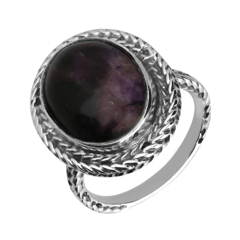 Sterling Silver Blue John Oval Foxtail Ring D sold by Jura Watches