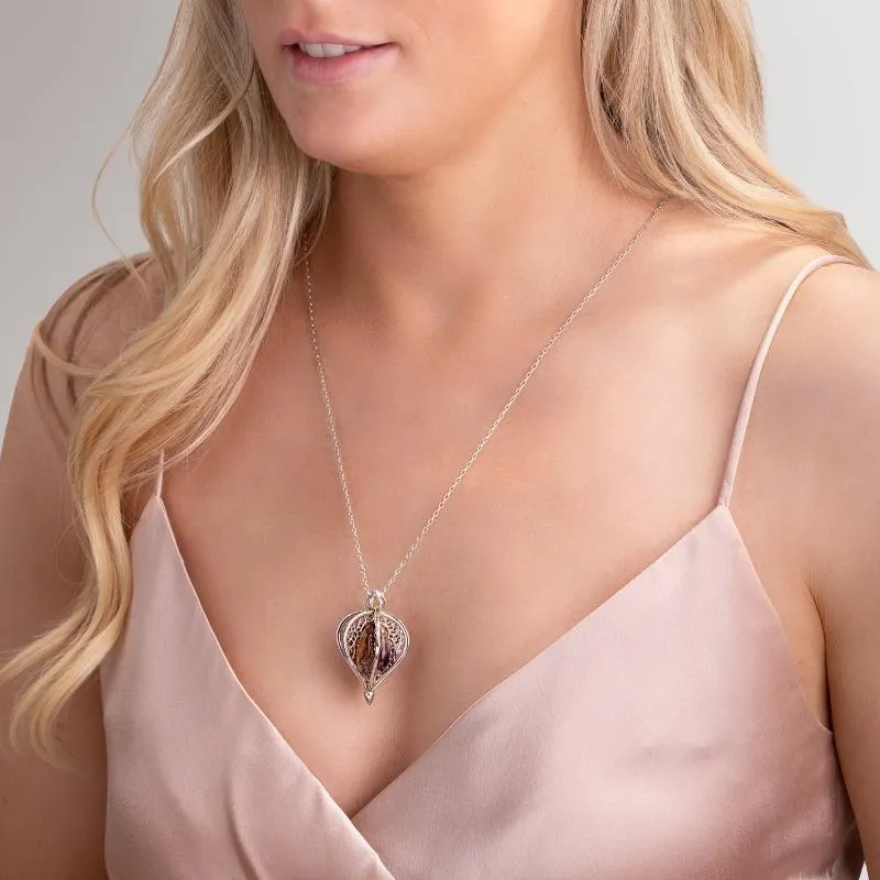 Sterling Silver Blue John Flore Filigree Small Necklace sold by Jura Watches product image thumbnail 2