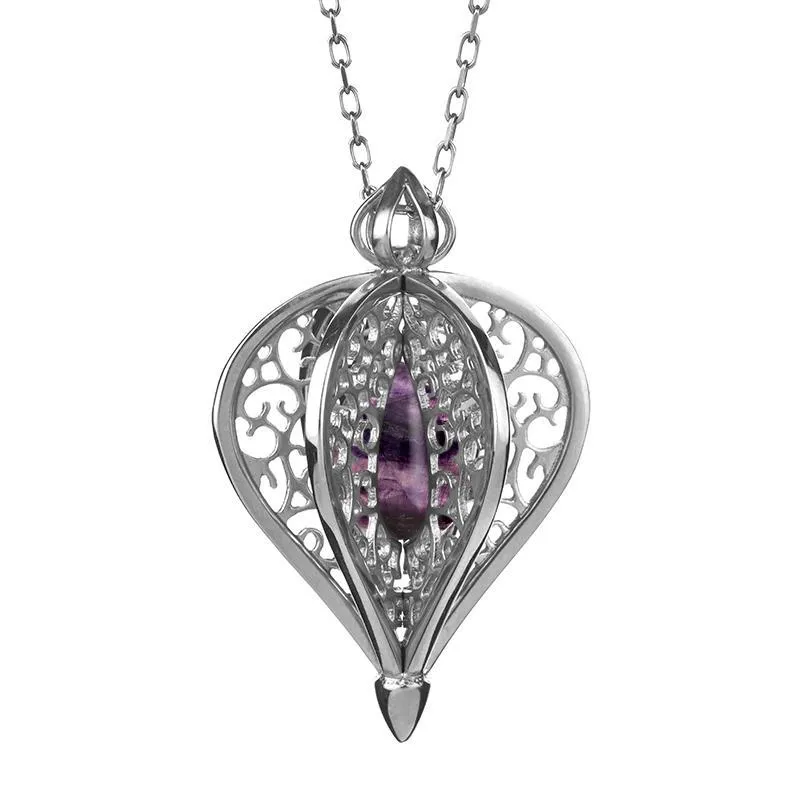 Sterling Silver Blue John Flore Filigree Small Necklace sold by Jura Watches