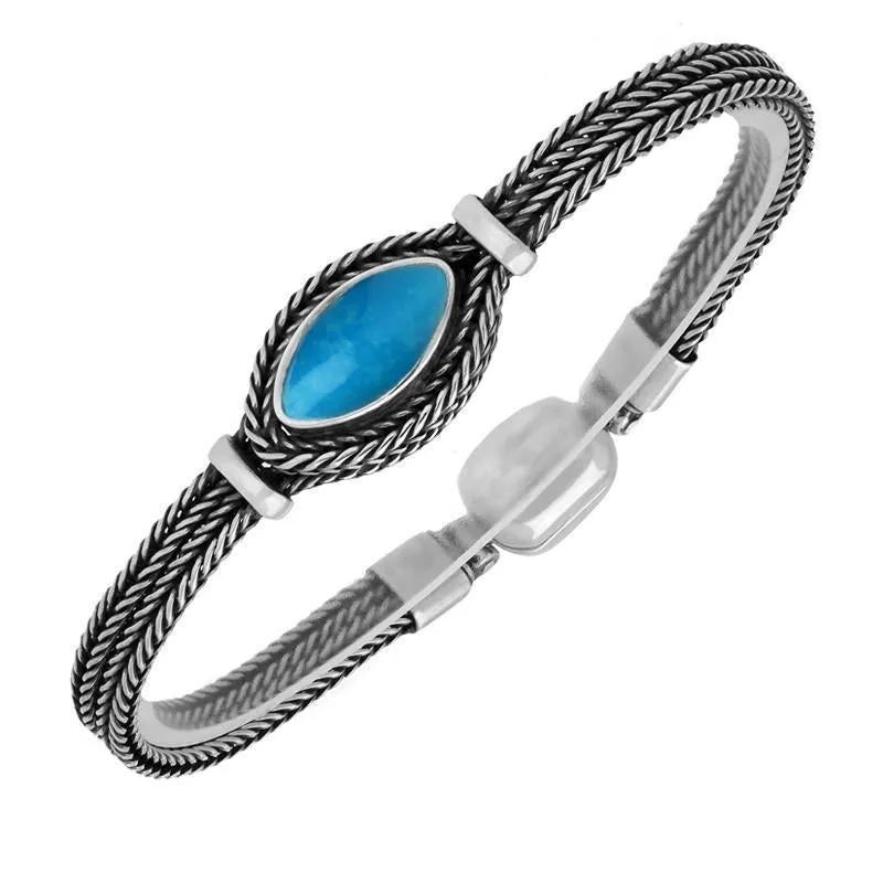 Sterling Silver Turquoise Foxtail Marquise Bracelet D sold by Jura Watches