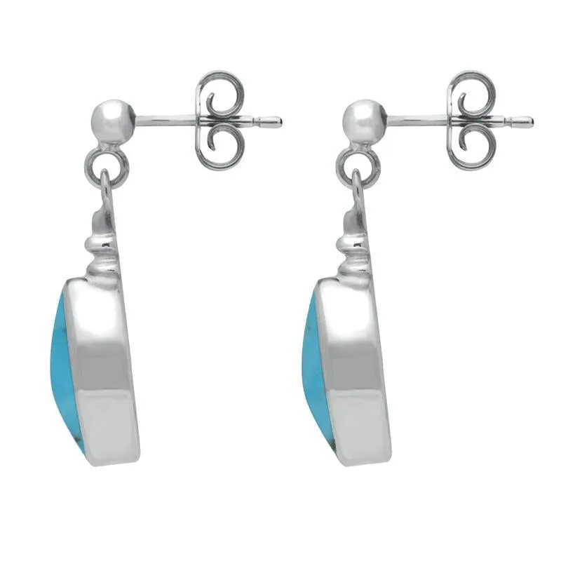 Sterling Silver Turquoise Oval Bottle Top Drop Earrings sold by Jura Watches product image thumbnail 2