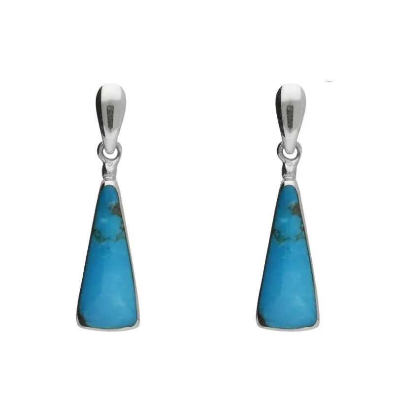 Sterling Silver Turquoise Triangle Drop Earrings sold by Jura Watches