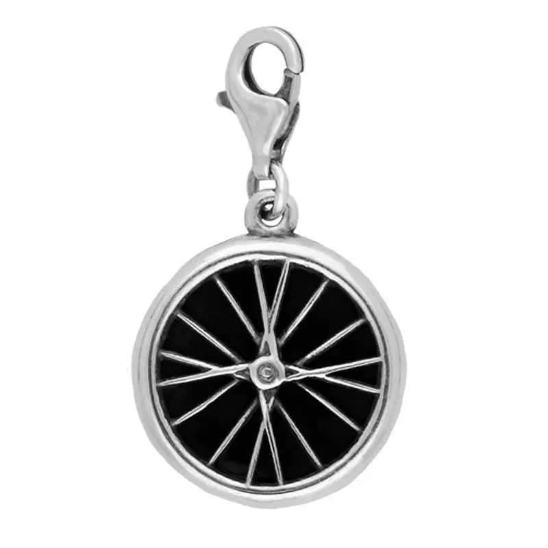 Sterling Silver Whitby Jet Bike Spoke Tour de Yorkshire Charm sold by Jura Watches