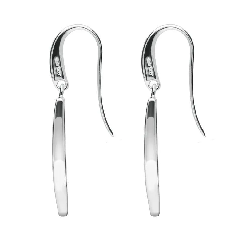 Sterling Silver Whitby Jet Curved Oblong Hook Drop Earrings sold by Jura Watches product image thumbnail 2