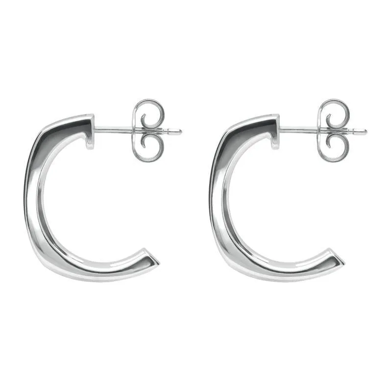 Sterling Silver Whitby Jet Curved Oblong Stud Earrings sold by Jura Watches product image thumbnail 2