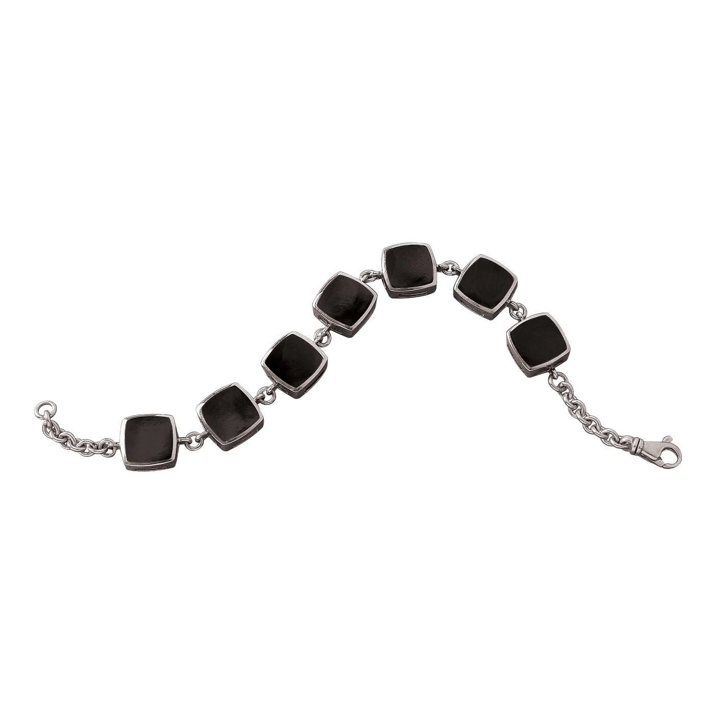 Sterling Silver Whitby Jet Cushion Bracelet sold by Jura Watches product image thumbnail 2