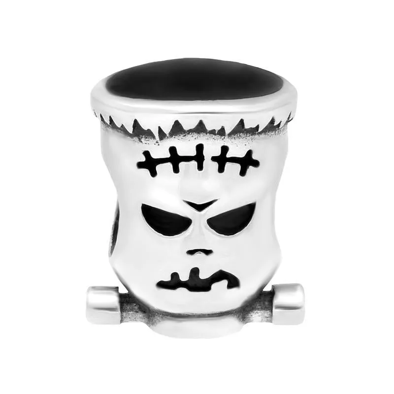 Sterling Silver Whitby Jet Frankenstein Charm sold by Jura Watches