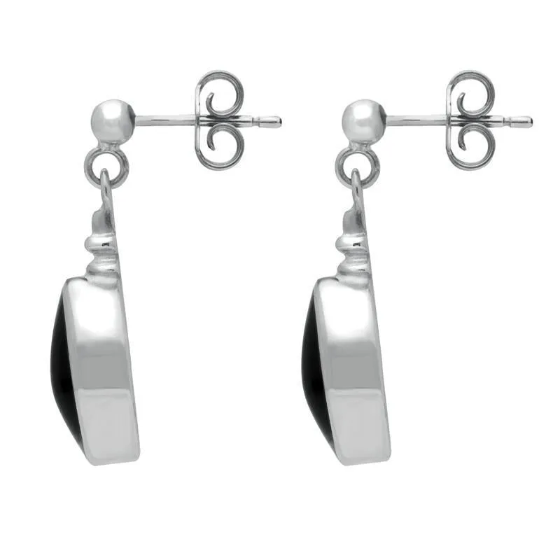 Sterling Silver Whitby Jet Oval Bottle Top Drop Earrings sold by Jura Watches product image thumbnail 2