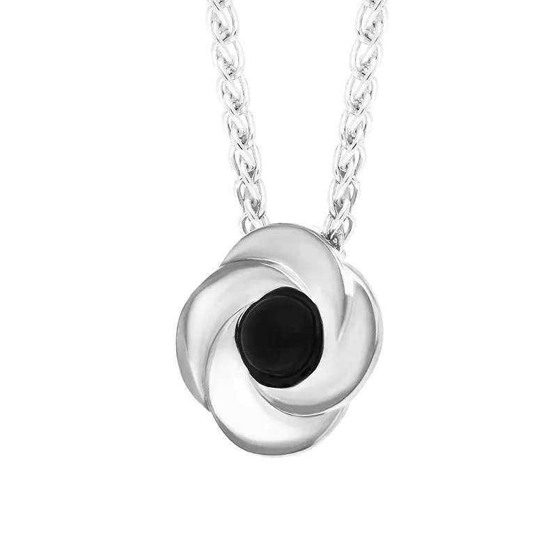 Sterling Silver Whitby Jet Stone Windmill Necklace sold by Jura Watches product image thumbnail 2