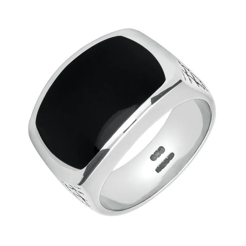 Sterling Silver Whitby Jet Web Shoulder Ring sold by Jura Watches