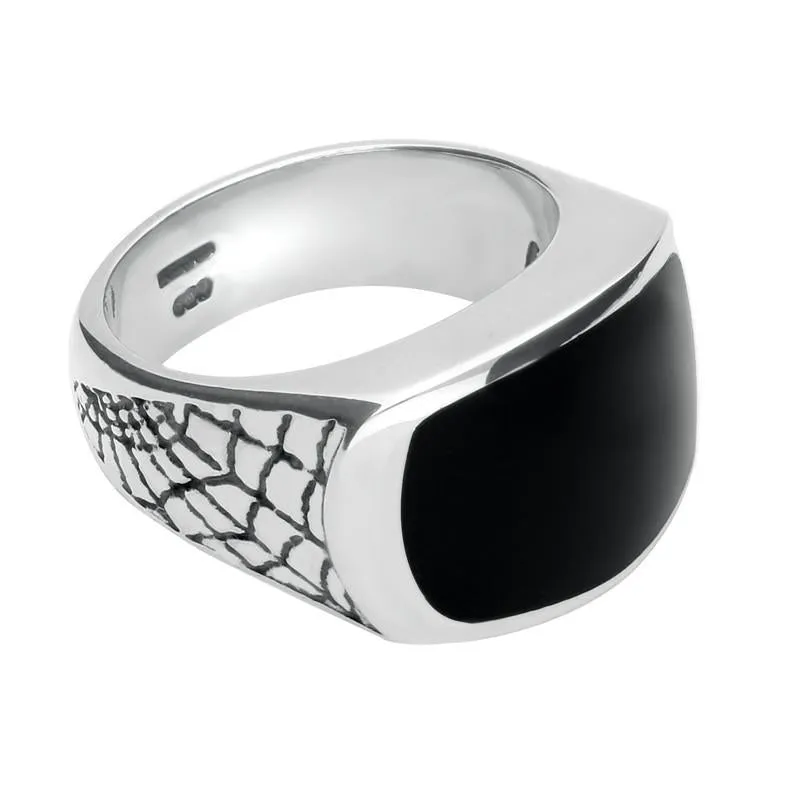 Sterling Silver Whitby Jet Web Shoulder Ring sold by Jura Watches product image thumbnail 2