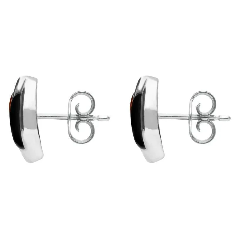 Sterling Silver Whitby Jet Amber Double Stone Stud Earrings sold by Jura Watches product image thumbnail 2