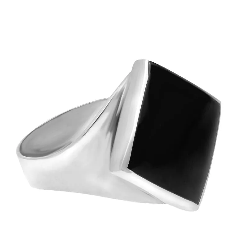 Sterling Silver Whitby Jet Small Rhombus Ring sold by Jura Watches product image thumbnail 2