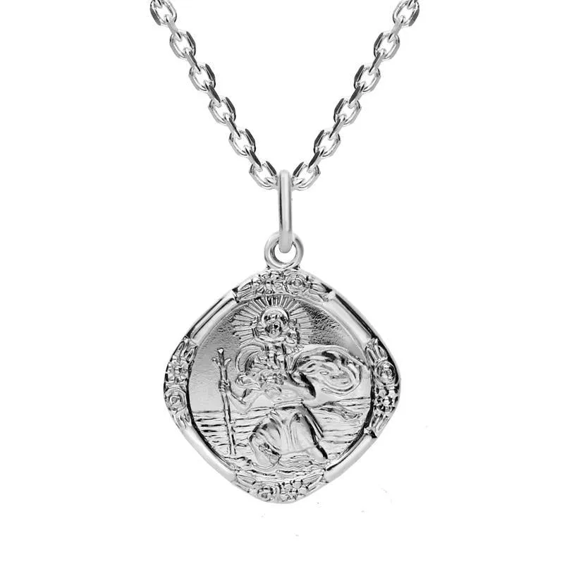 Sterling Silver Double Sided Saint Christopher Necklace sold by Jura Watches