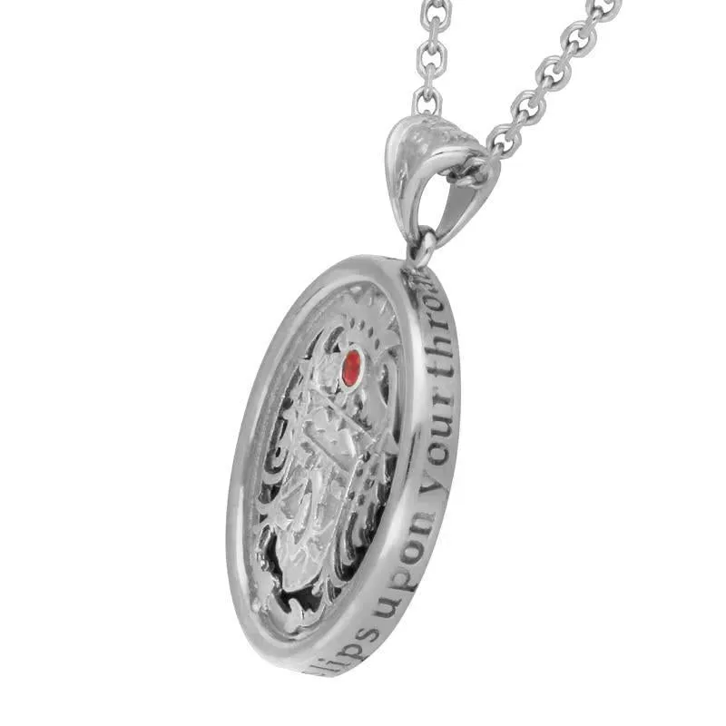 Sterling Silver Whitby Jet Blood Red Ruby Commemorative Dracula Necklace sold by Jura Watches product image thumbnail 2