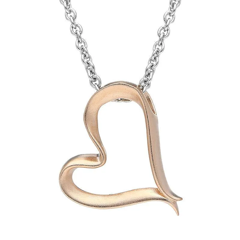 Rose Gold Sterling Silver Plated Open Heart Necklace sold by Jura Watches