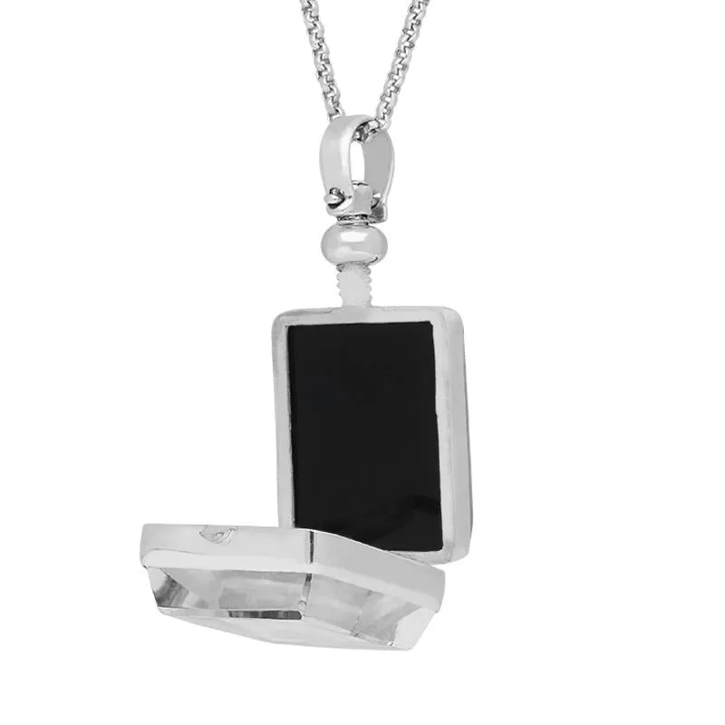 Sterling Silver Whitby Jet Glass Rectangular Locket D sold by Jura Watches product image thumbnail 2