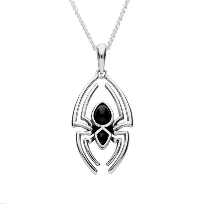 Sterling Silver Whitby Jet Spider Necklace sold by Jura Watches