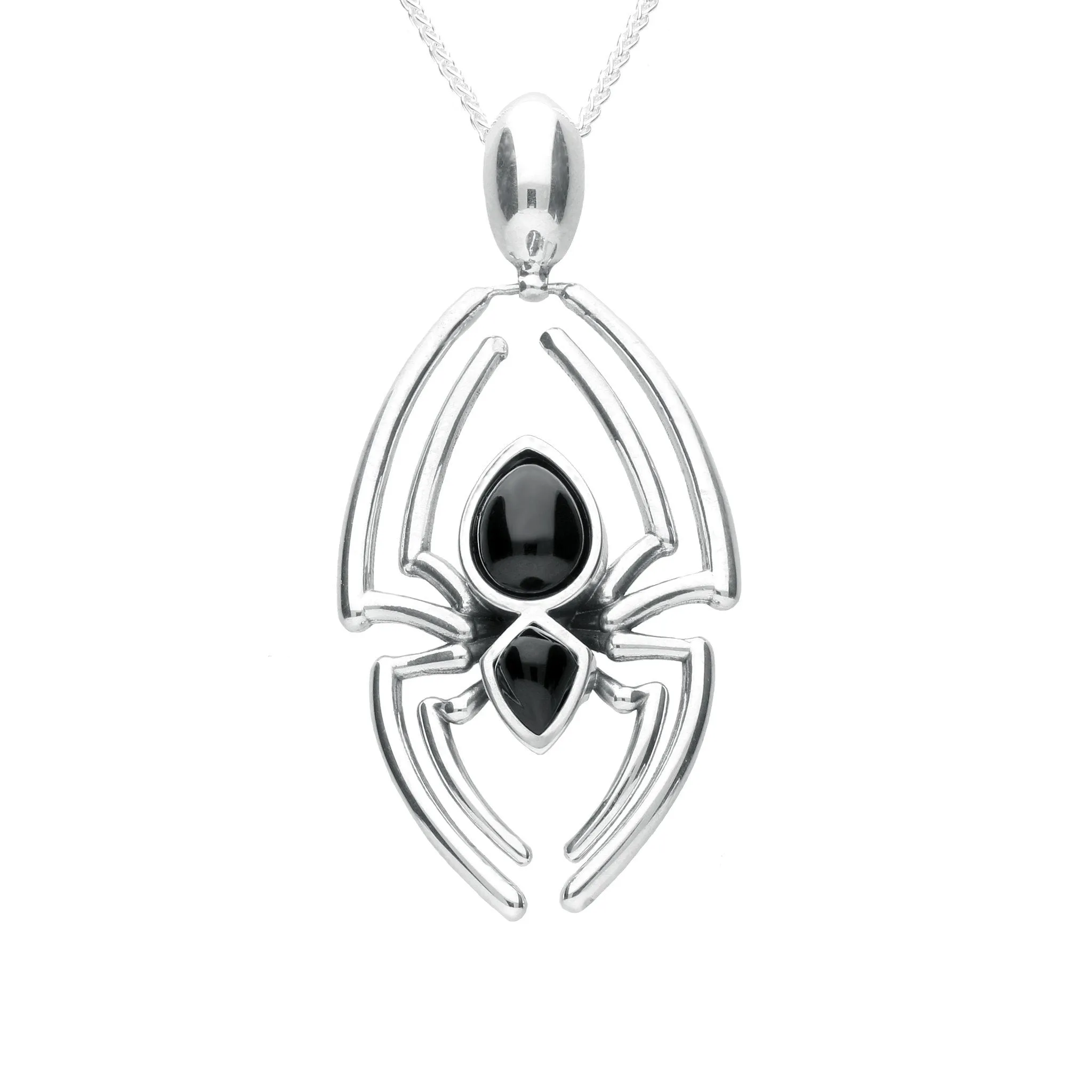 Sterling Silver Whitby Jet Spider Necklace sold by Jura Watches