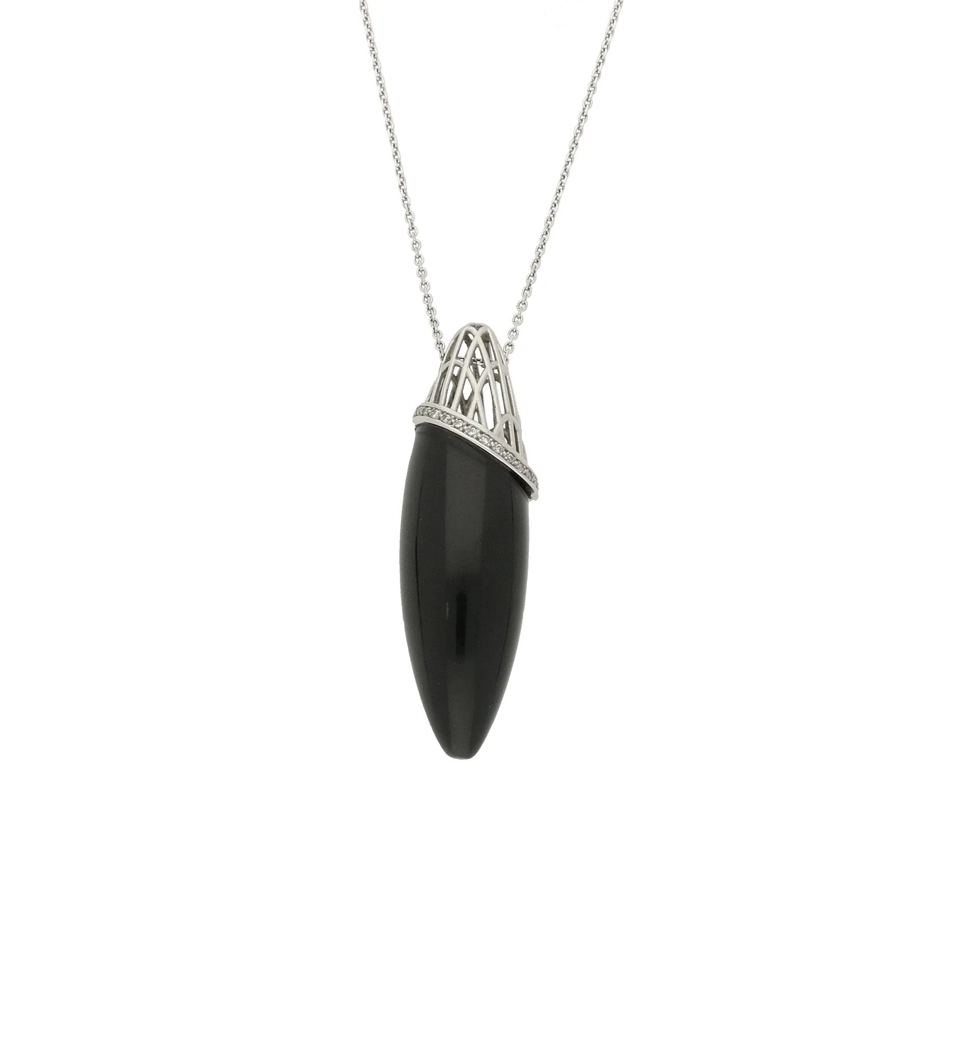 Platinum Diamond and Whitby Jet Cosmic Large Necklace sold by Jura Watches