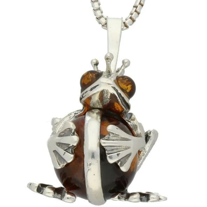 Sterling Silver Amber Frog Prince Necklace sold by Jura Watches