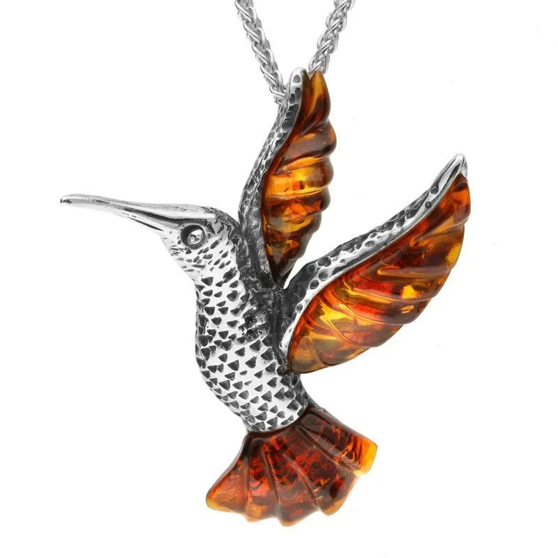 Sterling Silver Amber Small Hummingbird Necklace sold by Jura Watches