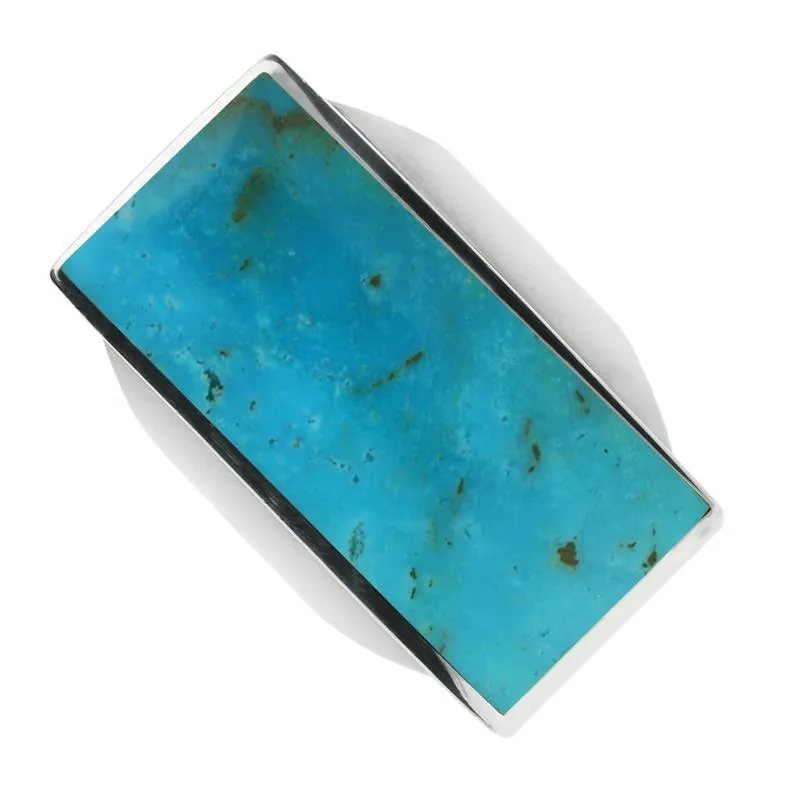 Sterling Silver Turquoise Large Oblong Ring sold by Jura Watches