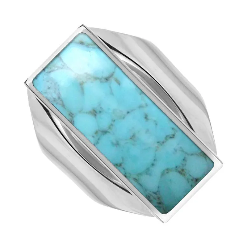Sterling Silver Turquoise Medium Oblong Ring sold by Jura Watches