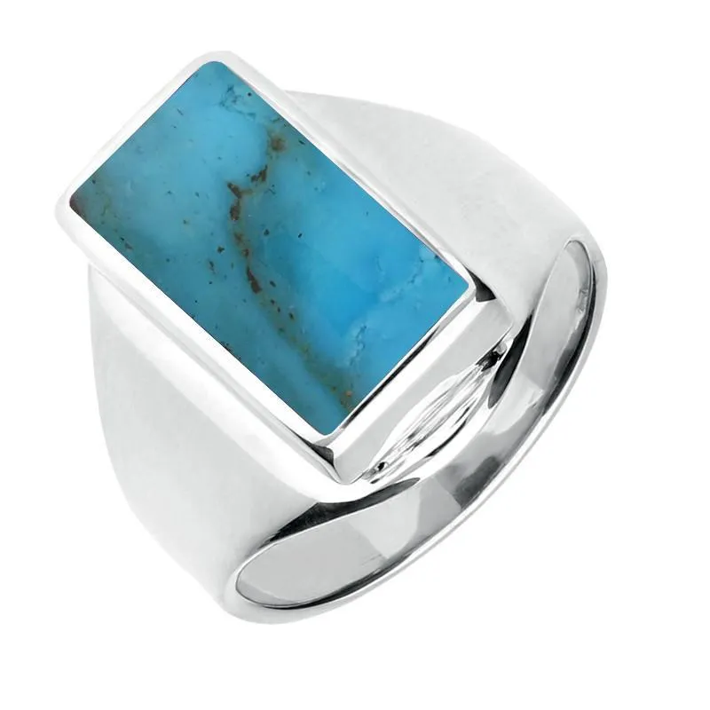 Sterling Silver Turquoise Small Oblong Ring sold by Jura Watches