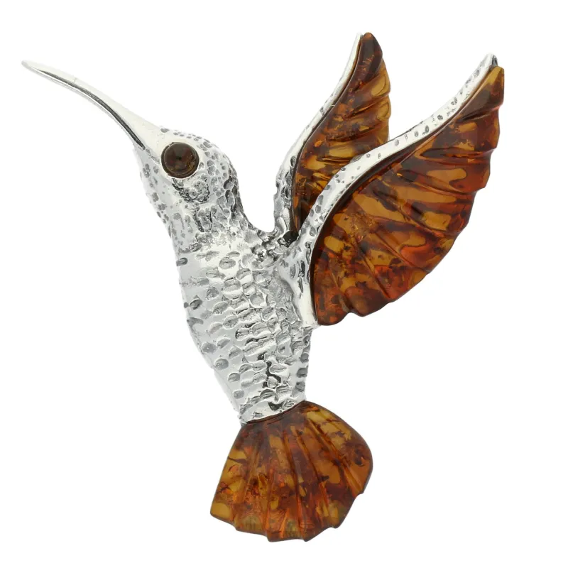 Silver Amber Large Kingfisher Necklace sold by Jura Watches