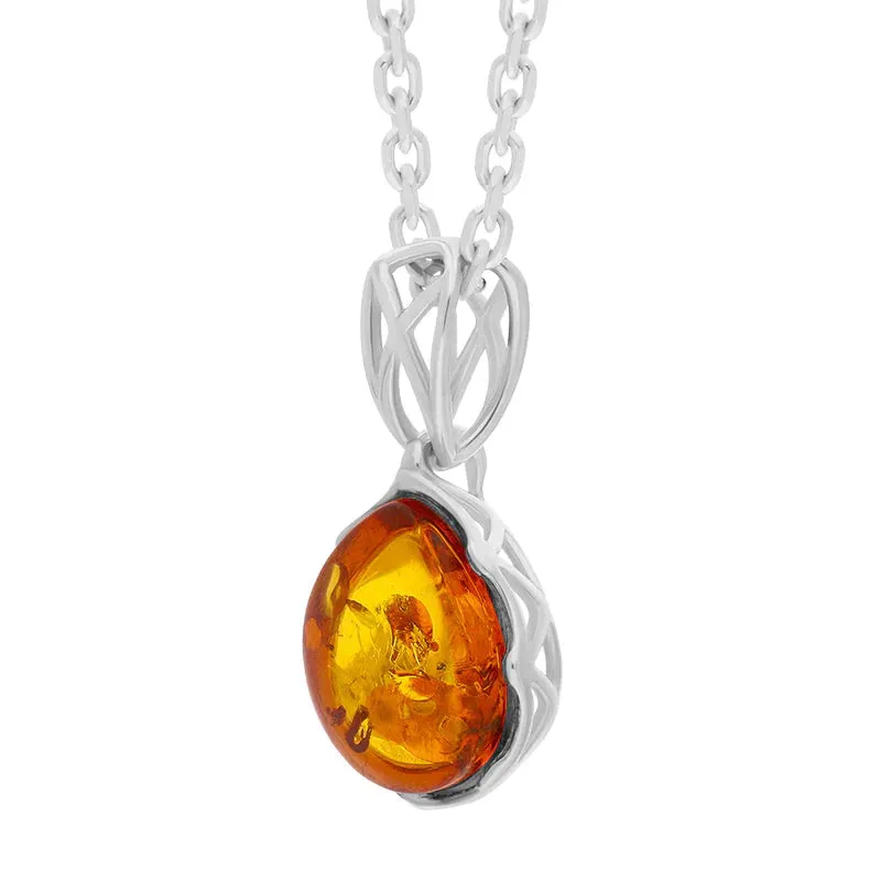 Sterling Silver Amber Small Pear Necklace sold by Jura Watches product image thumbnail 2