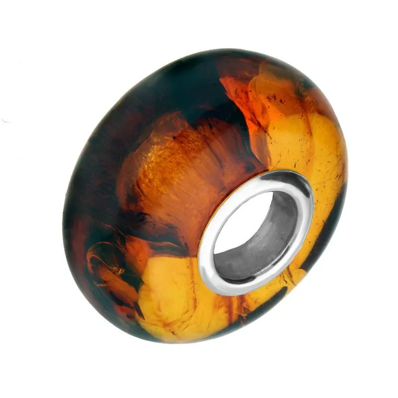 Sterling Silver Baltic Amber Bead Charm sold by Jura Watches
