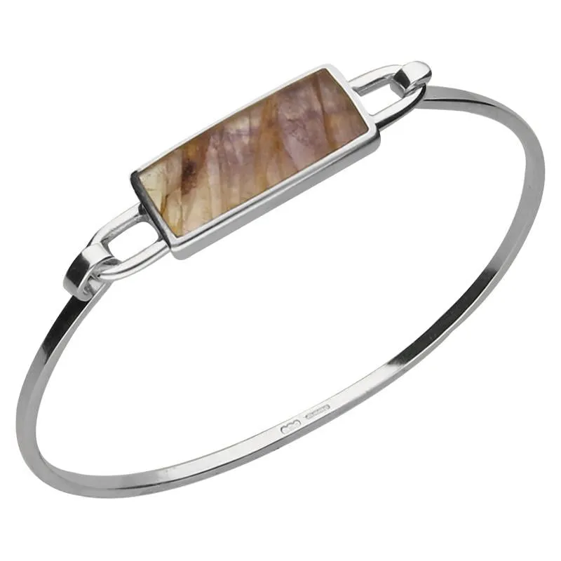 Sterling Silver Blue John Light Oblong Bangle sold by Jura Watches