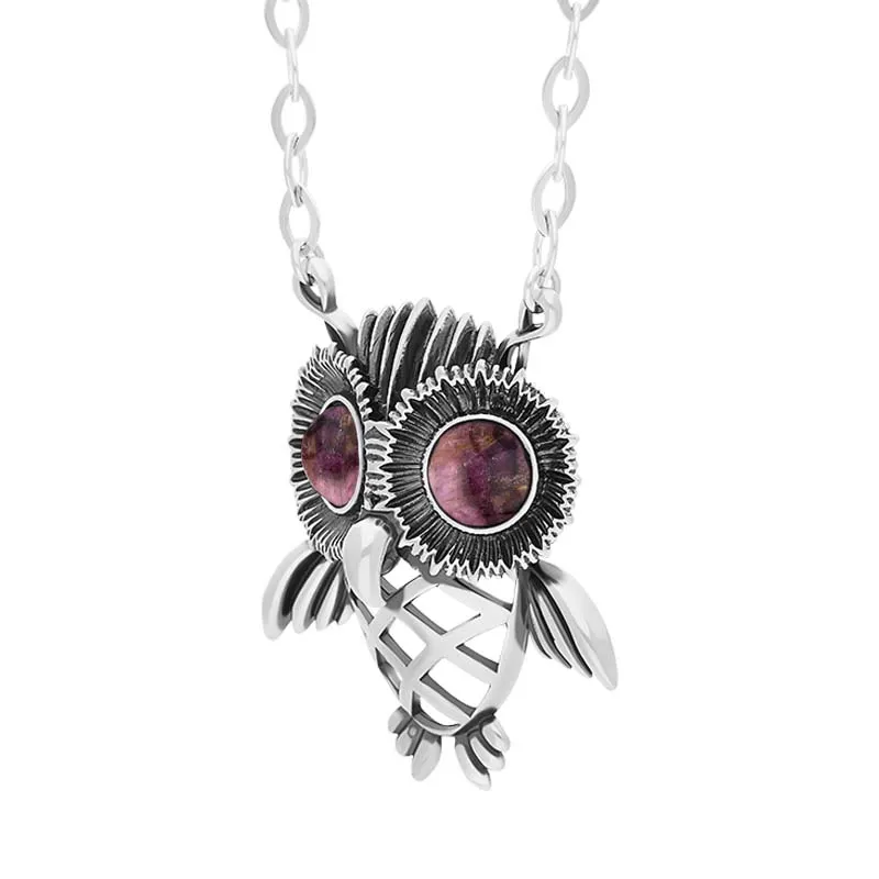 Sterling Silver Blue John Owl Necklace sold by Jura Watches product image thumbnail 2
