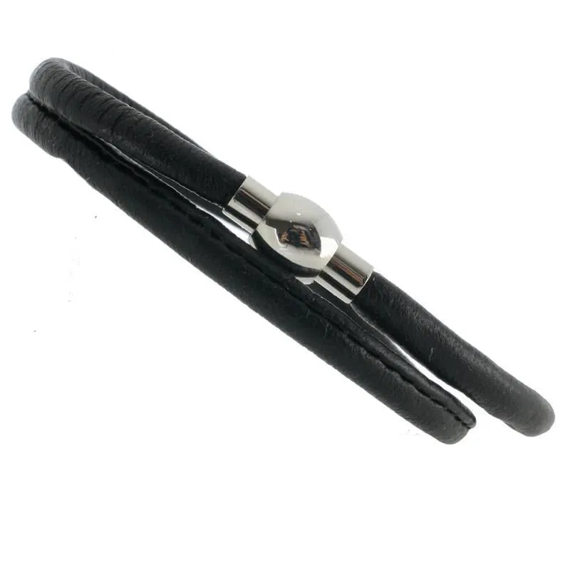 Sterling Silver Leather Magnetic Charm Bracelet sold by Jura Watches