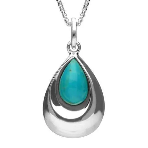 Sterling Silver Turquoise Pear Shaped Necklace sold by Jura Watches