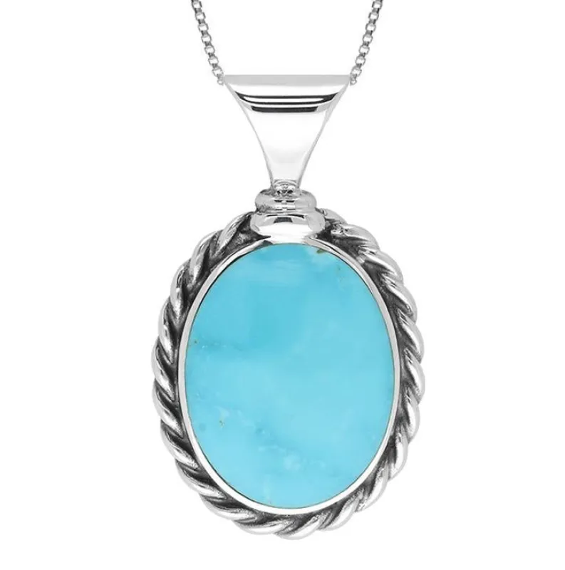 Sterling Silver Turquoise Large Heavy Rope Necklace sold by Jura Watches