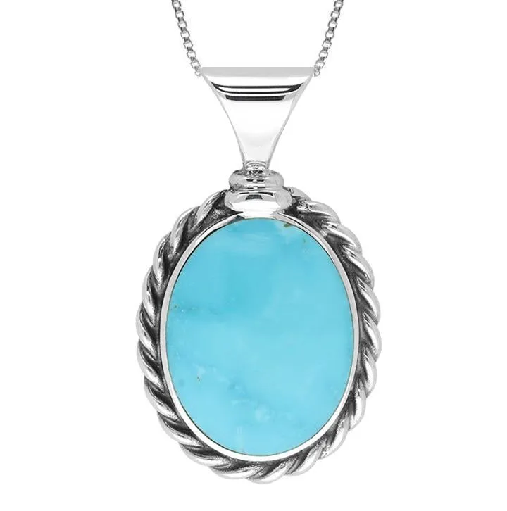 Sterling Silver Turquoise Large Heavy Rope Necklace sold by Jura Watches