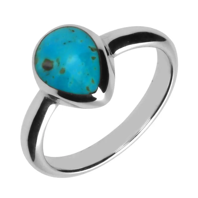 Sterling Silver Turquoise Pear Shaped Ring sold by Jura Watches