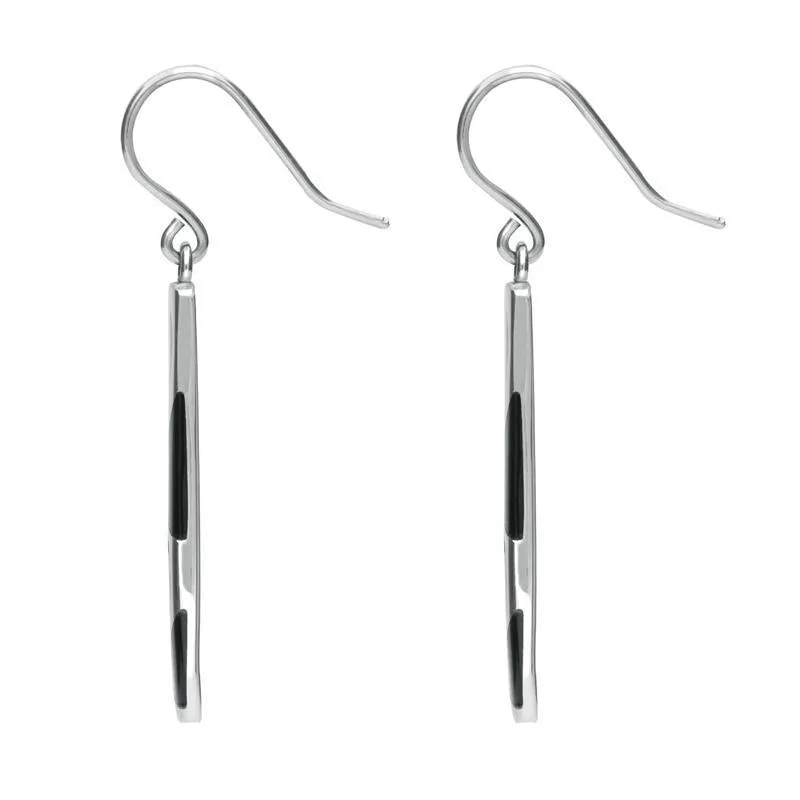 Sterling Silver Whitby Jet Slim Four Stone Drop Earrings sold by Jura Watches product image thumbnail 2