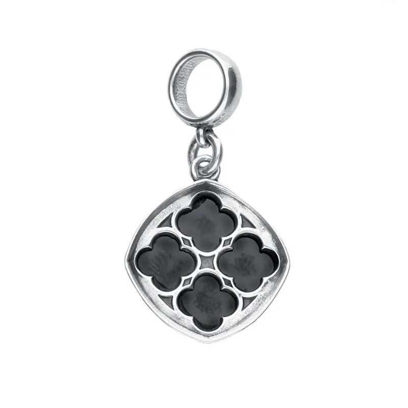 Sterling Silver Whitby Jet Abbey Window Charm sold by Jura Watches