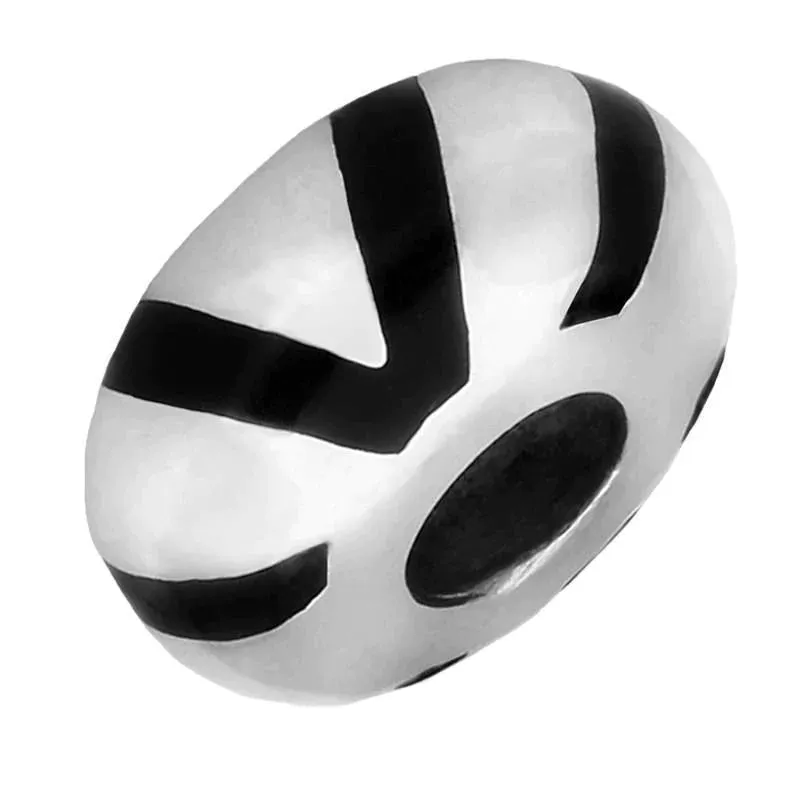 Sterling Silver Whitby Jet Arrow Inlaid Charm sold by Jura Watches