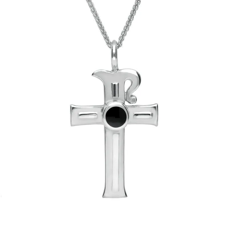 Sterling Silver Whitby Jet Celtic Cross Necklace sold by Jura Watches
